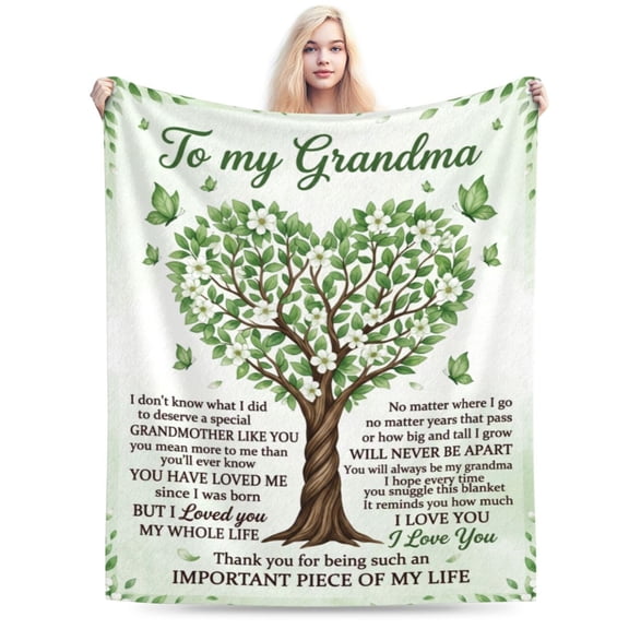 Grandma Gifts, Birthday Gifts for Grandma, Great Grandmother Mothers Day Christmas Birthday Flannel Throw Blanket, Grandmom Nana Gift 50x40