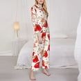 thumbnail image 4 of Kll Cute Mushroom Print Women'S Long Sleeve Pajamas With Pants Sleepwear Loungewear 2 Set-Xx-Large, 4 of 9