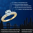thumbnail image 2 of Gem Stone King 14K Two Tone Gold Sky Blue Topaz and Lab Grown Diamond Engagement Ring for Women | 3.38 Cttw | Round 8MM | Gemstone November Birthstone | Size 7, 2 of 6