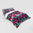 thumbnail image 3 of Ambesonne Floral Bedding Set 3 Pcs, Abstract Tulips Flowers, Twin, Jade Green and Red, 3 of 3