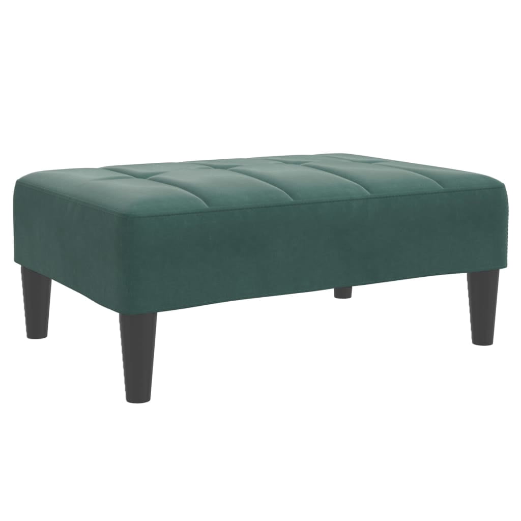 vidaXL Footstool Dark Green 30.3"x21.7"x12.2" Velvet