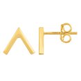 thumbnail image 1 of Boucles d'Oreilles Clous Style Chevron en Or 14K Jaune V, 1 of 1