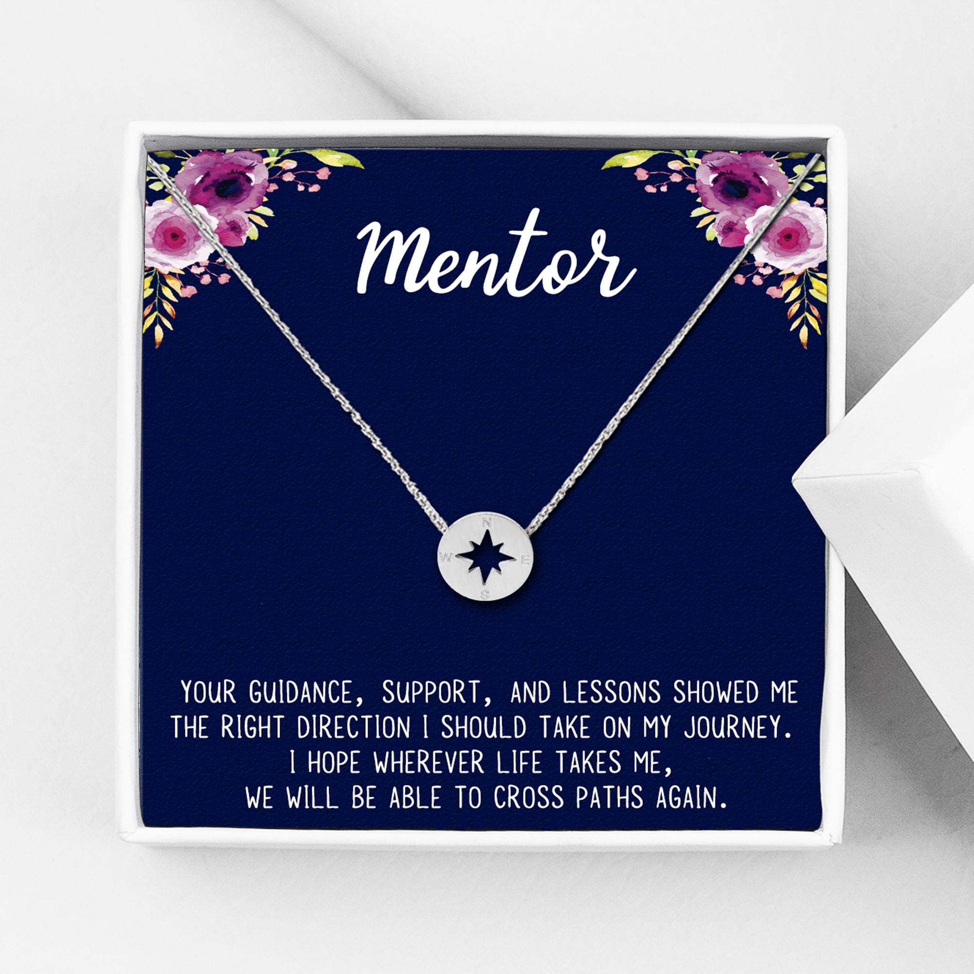 Anavia Mentor Compass Necklace, Compass Mentor Gift, Jewelry Gift, Gifts for Teachers, Gift for Boss, Birthday Gift, Christmas Gift for Her, Compass Necklace Wish -[Silver] - Walmart.com