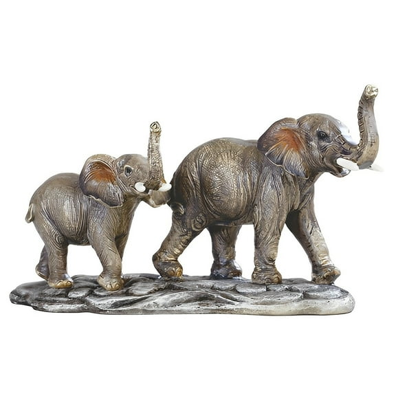 FC Design 9.75"W Elephant Mother and Baby with Trunk Up Figurine Statue Sculpture Ornament Decoration Home/Room Decor and Unique Gift Ideas for Housewarming, Holidays and Birthdays