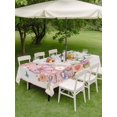 thumbnail image 3 of Happy Easter Outdoor Tablecloth - 60x120 Inch Rectangle Dining Table Cover, Spring Cute Rabbits Flowers Butterflies Pink Waterproof Outdoor Table Cloth with Umbrella Hole & Zipper for Picnic/Patio, 3 of 7