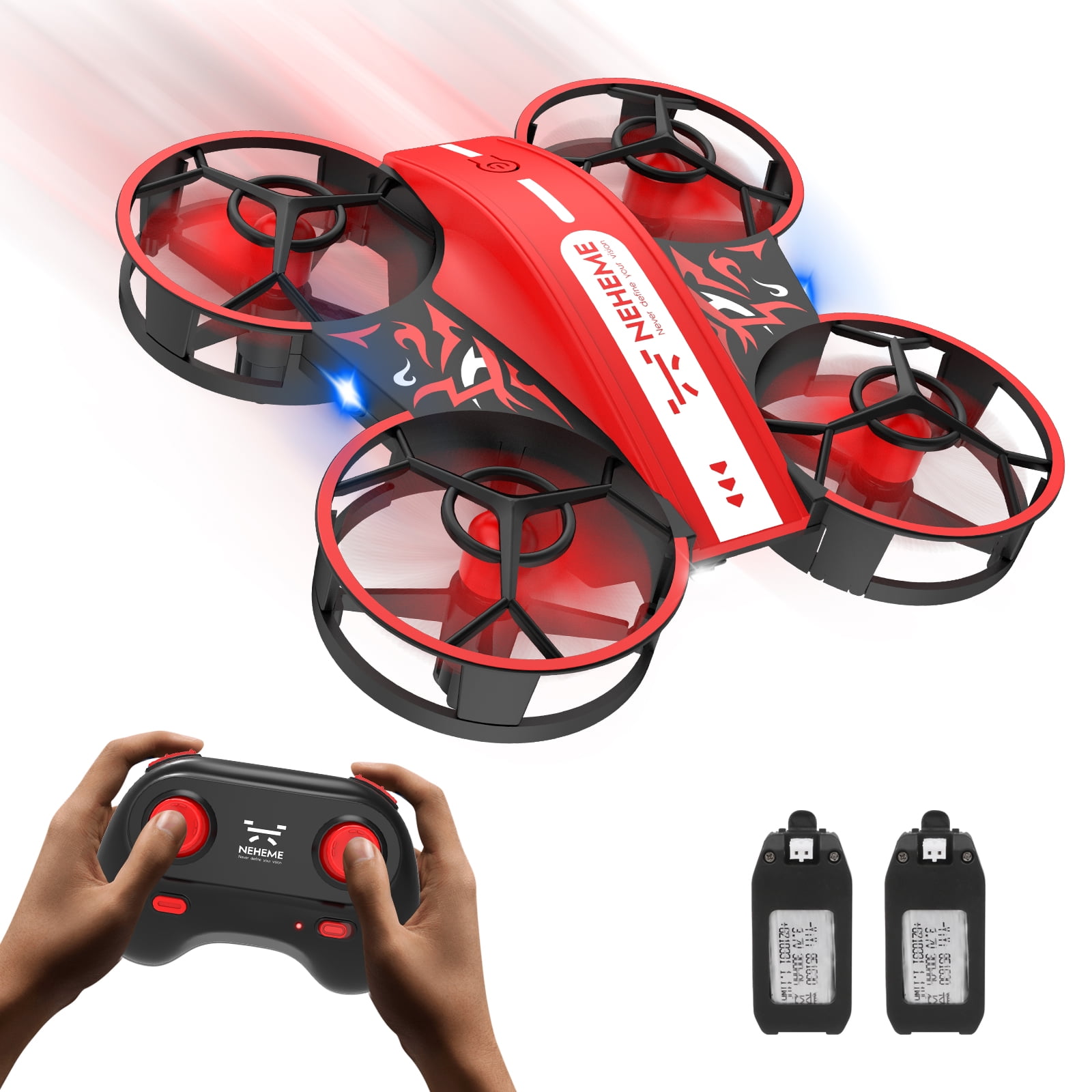 NEHEME NH330 Mini Drones for Kids Beginners Adults, RC Small Helicopter  Quadcopter with Headless Mode, Auto Hovering, Throw to Go, 3D Flip and 2