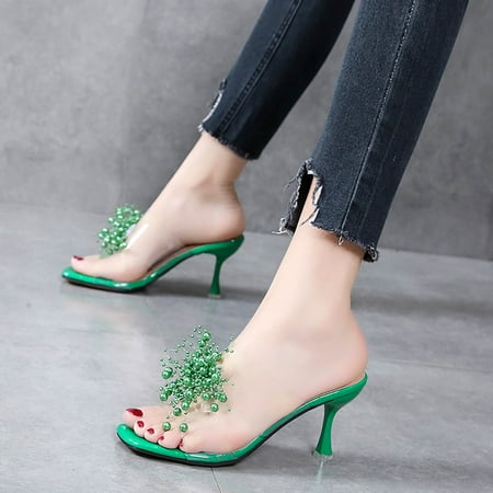 

Rdeuod Booties For Women Foreign Trade Women S Shoes Heightened Breathable Fashion Pearl Slippers Flats