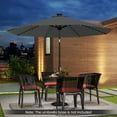 thumbnail image 4 of Gymax 10 FT Solar Patio Umbrella w/96 Multi-colored LED Lights & 9 Modes Vented Top Gray, 4 of 10