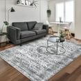 thumbnail image 2 of Hasoo 6' x 9' Area Rug Vintage Medallion Distressed Rug Indoor Soft Low Pile Washable Rug for Living Room Home Office Gray, 2 of 5