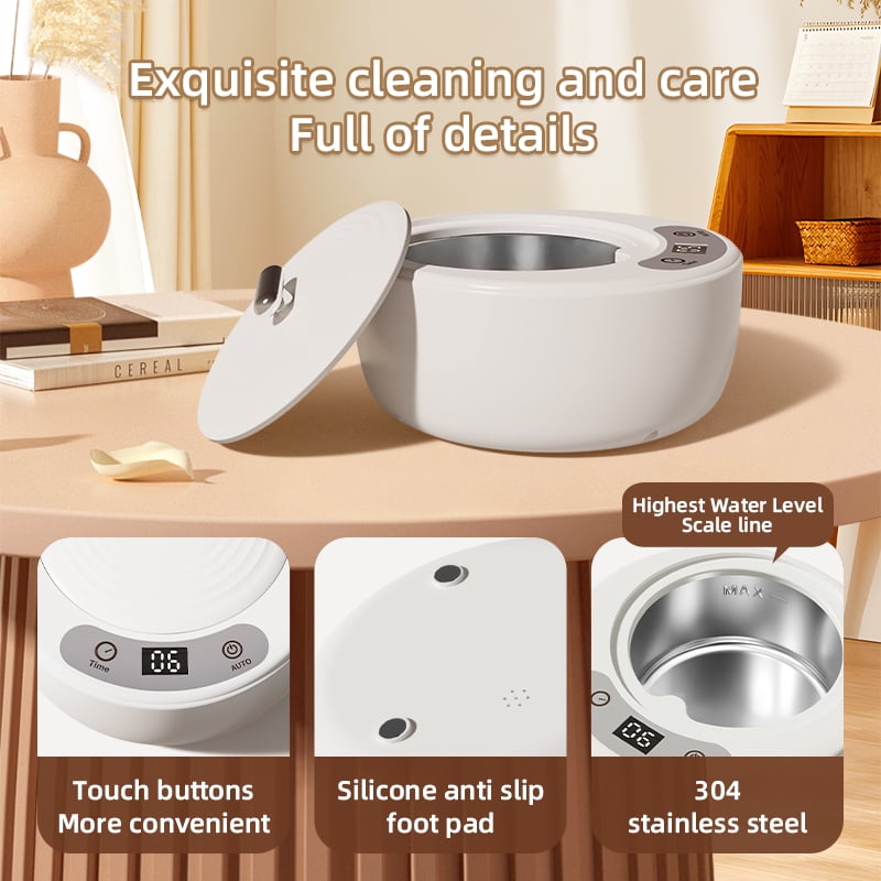 Ultrasonic Cleaner,Professional Sonic Cleaning Kit for Dentures, Retainers, Aligners, Braces Portable Dental and Jewelry Cleaner with Ultrasonic