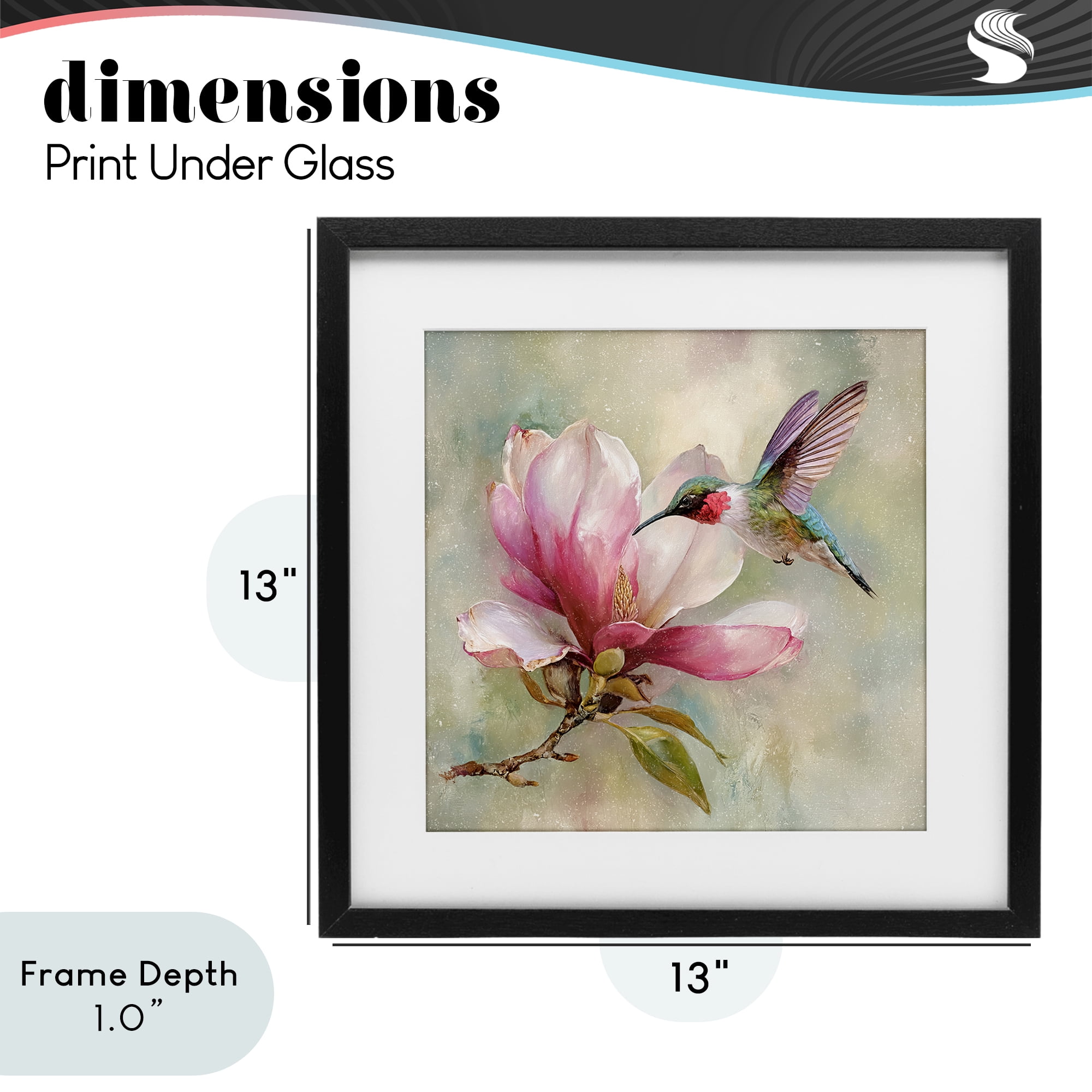 Stupell Industries Magnolia Ruby Hummingbird Black Framed Print Under Glass, design by Tina LeCour