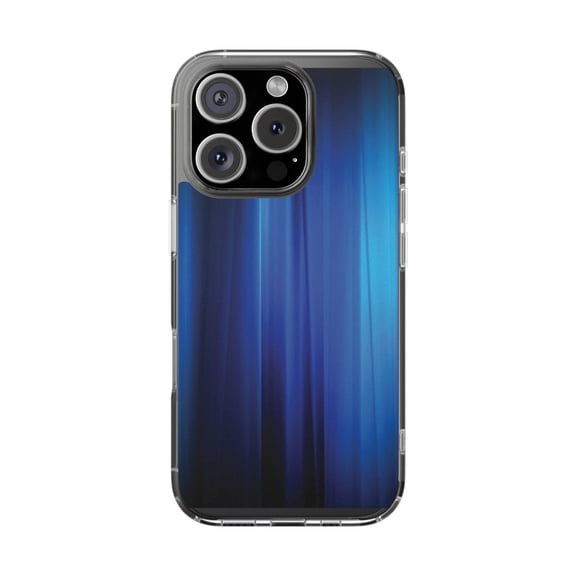 DistinctInk Clear Hybrid Case for Apple iPhone 16 Pro (6.3" Screen) - Bright Blue Curtain - Raised Bezel Screen Guard