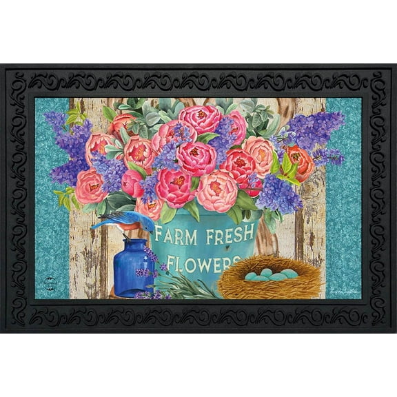 Briarwood Lane Farm Fresh Peonies Spring Doormat