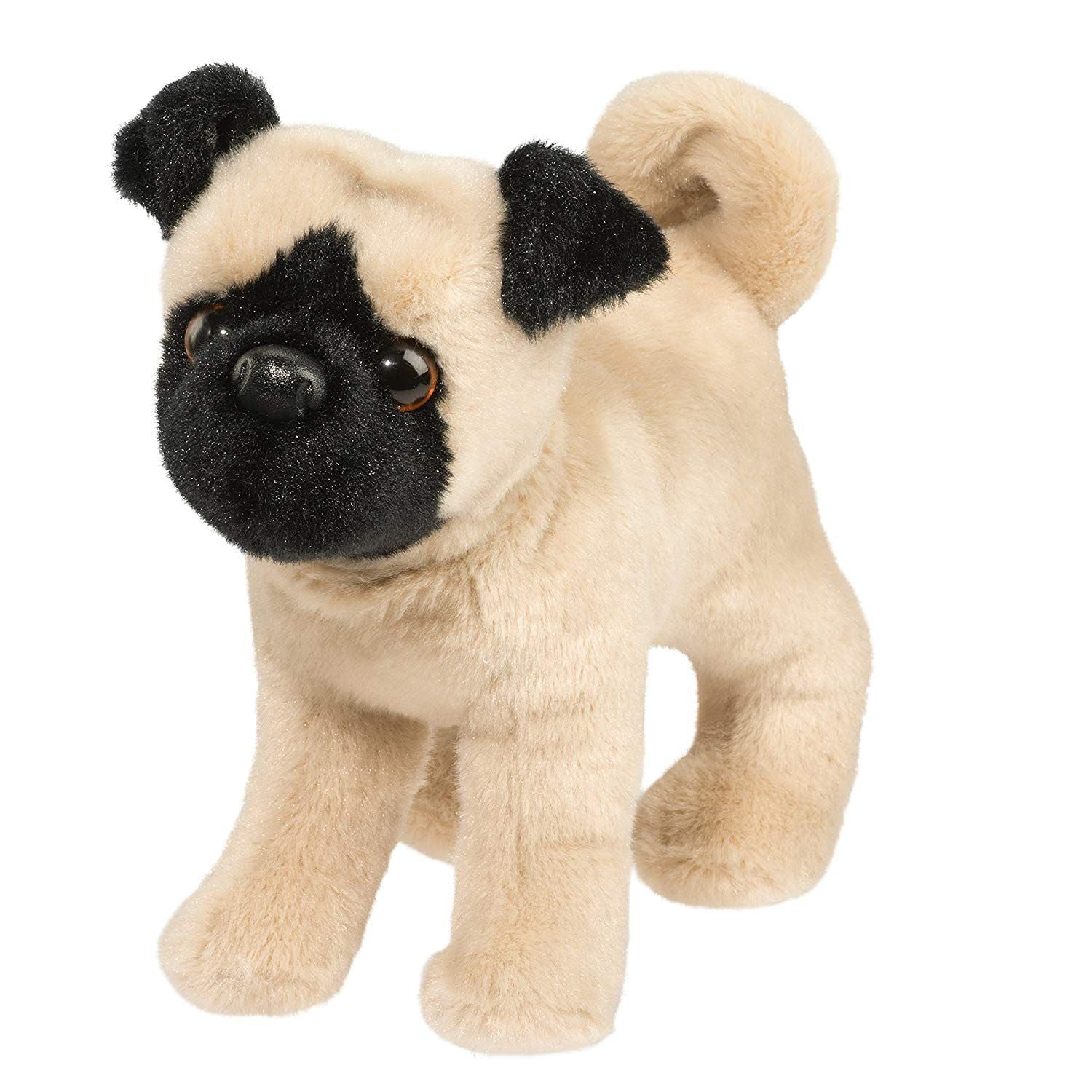 Bardo 9" long Pug plush stuffed animal dog puppy by Douglas Cuddle Toy 