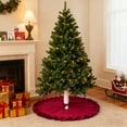thumbnail image 3 of 48-Inch Velvet Christmas Tree Skirt, Ruffled Holiday Tree Skirt for Christmas Trees, Vintage Style Christmas Tree Base Cover, Soft Tree Skirt for Home & Gift Decorations, 3 of 6