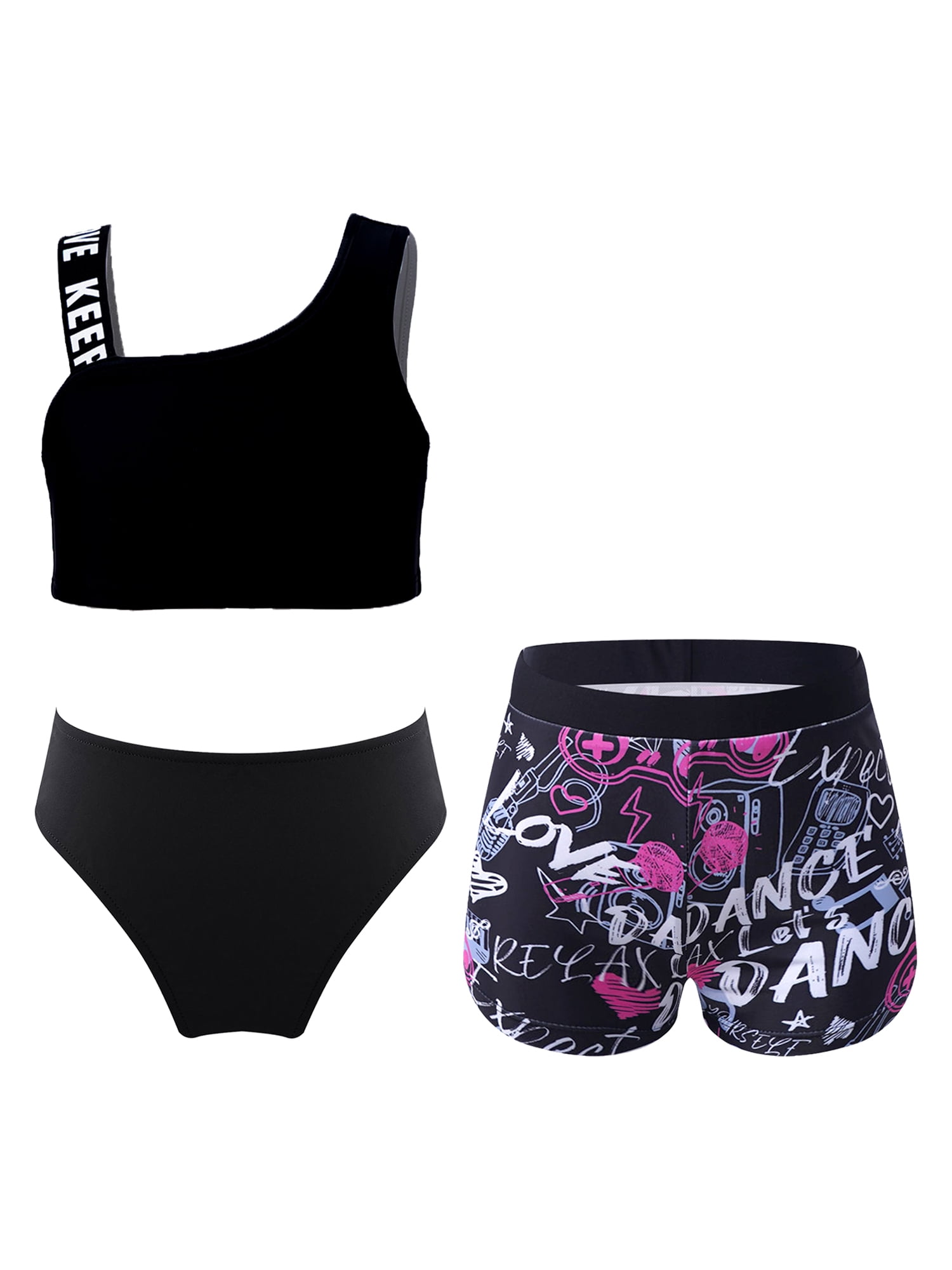 Contrast Half Zip Top and Brief Swim Set main image 0
