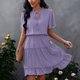thumbnail image 2 of Vestido de jersey de manga corta con cuello en V liso a la moda de verano para mujer Pompotops ghjkhdj17396, 2 of 7