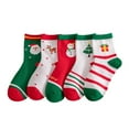 thumbnail image 2 of AURIGATE Clearance! Baby and Toddler Socks 5 Pairs Baby Toddler Kids Christmas Socks Cartoon Christmas Holiday Winter Warm Cotton Socks, 2 of 5