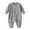 Grey, variant on Baby Ribbed Knit Neck Snap-Front Long Sleeve Romper Toddler Neutral Sleep & Play Outfit Size:0-3 Months