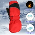 thumbnail image 4 of HNMKIU Outdoor Windproof Winter Warm Kids Ski Gloves for Boys and Girls Snowboarding Mittens One Size Youth Cold Weather Red,5-9 Years, 4 of 5