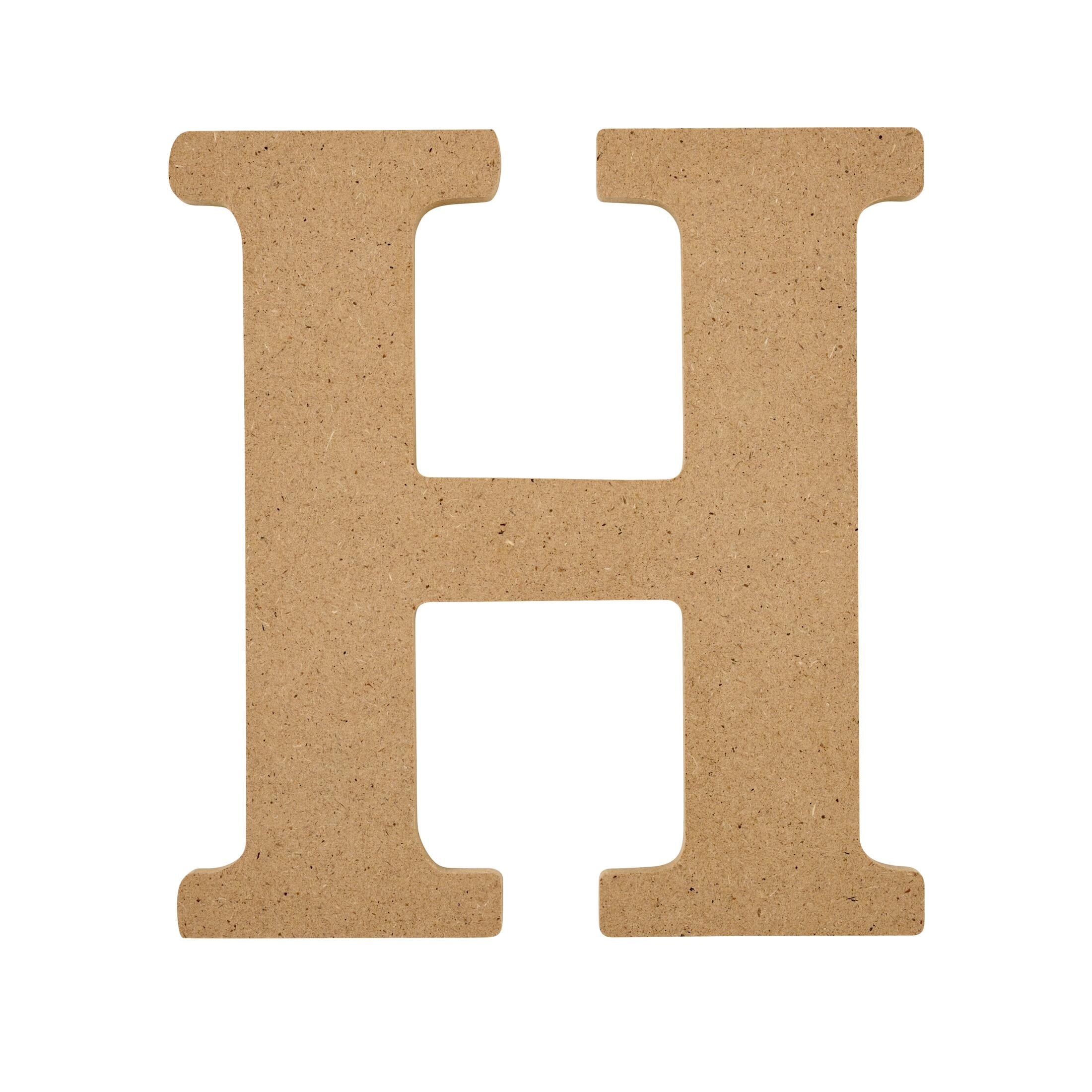 (2 pack) Plaid Unfinished Wood MDF 5" Letter for DIY Arts and Crafts, H
