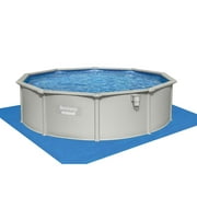 Bestway Hydrium 15 x 48 Steel Side Wall Above Ground Pool w/ Sand Pump & Accessories