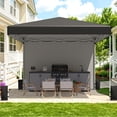 thumbnail image 3 of EROMMY 10' x 10' Pop Up Canopy Tent with 1 Sidewall, Portable Shelter Gazebo, Easy Outdoor Sun Shade for Events, Parties and Camping (Black), 3 of 9