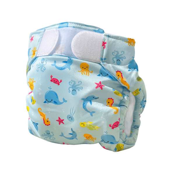 Pañal de natación FREDS, azul, reutilizable para bebés de talla 2
