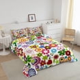 thumbnail image 2 of Retro Groovy Comforter 70s Groovy Hippie Retro Psychedelic Flower Bedding Set Queen Size Adult Women Men Bohemian Abstract Vintage Floral Duvet Insert Boho Rainbow Paisley Aesthetic Style Quilt Set, 2 of 6