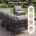 thumbnail image 3 of UDPATIO 7 Piece Wicker Patio Furniture Set, Outdoor Conversation Set， Sectional Sofa with Glass Coffee Table， Outdoor Sofa for Porch, Backyard, Black&Gray, 3 of 8
