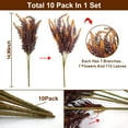 thumbnail image 3 of 10 Bundles Artificial Fall Flowers Outdoor Fall Decor Artificial Lavender Flowers UV Resistant Fake Fall Plants Faux Fall Flowers Autumn Thanksgiving Decorations Home Indoor Garden(Brown), 3 of 5