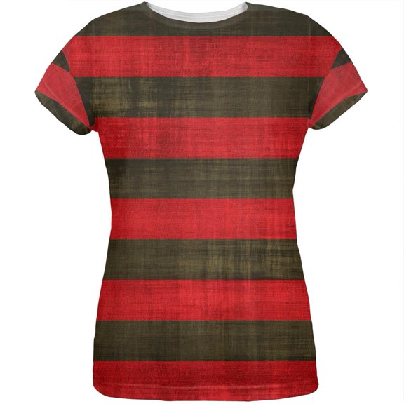 Halloween Striped and Bloody Nightmare Sweater All Over Womens T-Shirt - Large