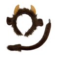 thumbnail image 4 of Conjunto de orejas y cola de vaca, tocado de animales lindos para niños, disfraz de carnaval. 2 piezas, 4 of 9