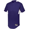 thumbnail image 2 of Holloway Sportswear 2XL Game7 Two-Button Baseball Jersey Purple/White 221024, 2 of 2
