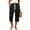 Black, variant on Capri Pants Women Relaxed Fit Waffle Knit Capris Elastic Drawstring Waist Side Pocket Summer Vacation Casual Cropped Trousers