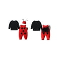 thumbnail image 2 of Gzhioc Infant Baby Boy Girl Halloween Animal Clothes Set 3 6 9 12 18 24 Months Bee/Ladybug Long Sleeve Tops + Print Overalls + Hat 3 Pcs Outfits, 2 of 9