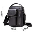 thumbnail image 2 of Bolso bandolera de cuero para hombre, estilo retro, pequeño, tipo bandolera, informal, con orificio para auriculares, para viaje, para almohadilla de 7,9", 2 of 8