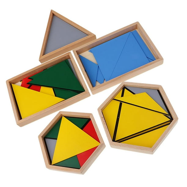 Triángulo Rompecabezas De Figuras Geometricas Para Preescolar 5pcs