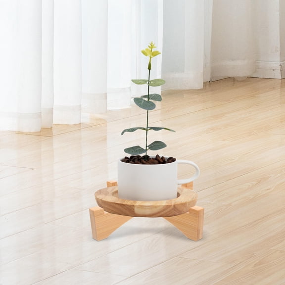 FOMIYES Solid Wood Plant Stand Khaki for Indoor Use Stable and Space-Saving