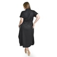 thumbnail image 3 of Vestido camisero de lino Roman Fashion /Tallas Extras, 2107 (Negro) negro 40, 3 of 6