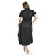 thumbnail image 3 of Vestido camisero de lino Roman Fashion /Tallas Extras, 2107 (Negro) negro 36, 3 of 6