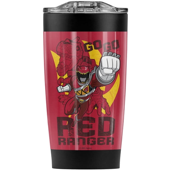 Power Rangers/Go Red Stainless Steel Tumbler 20 oz Coffee Travel Mug/Cup, Vacuum Insulated & Double Wall with Leakproof Sliding Lid | Great for Hot Drinks and Cold Beverages