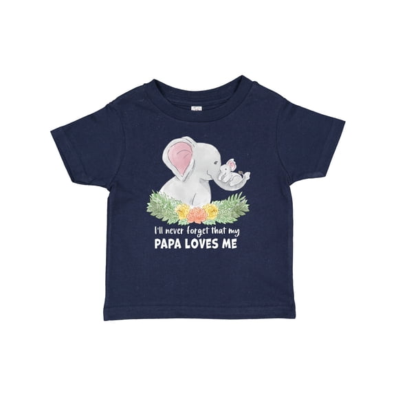 Inktastic I'll Never Forget That My Papa Loves Me with Cute Elephants Boys or Girls Baby T-Shirt