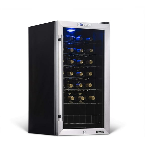 Restored Newair AWC-270E-RB Freestanding Wine Fridge, 27 Bottles, Stainless Steel (Refurbished)