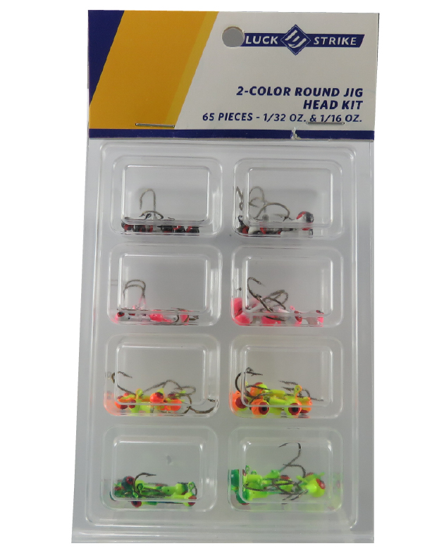 LuckEStrike, Crappie Jig Head Kit, Assorted Colors, 65 Piece, Fishing Jigs