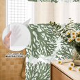 thumbnail image 4 of No Hook Shower Curtain, Dark Sage Green Coral Coastal Shower Curtains for Bathroom with See Through Top Window, Summer Beach Nautical Ocean Waterproof & Washable Bath Curtain 66"x72", 4 of 9