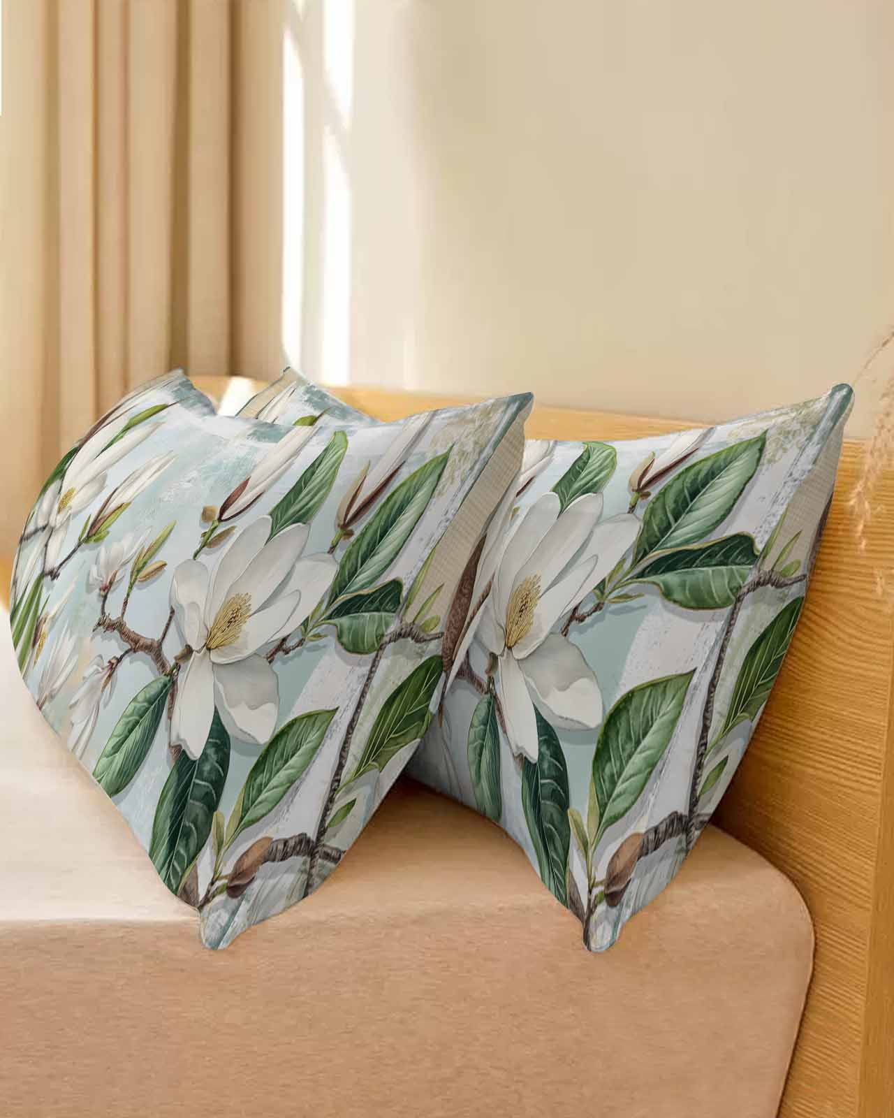 Country Flowers Body Pillow Cover 20 x 60 Inch Decorative Pillow Cover Spring Botanical Magnolia Branches Lumbar Pillowcase Seasonal Rectangle Cushion Case for Couch Sofa Bed Living Room