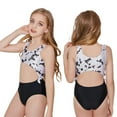 thumbnail image 2 of Bullpiano 7-11T Girls Print Swimsuits Breathable One Piece Bathing Suits for Kids Quick Dry Summer Beach Swimwear Bow Princess Beachwear Summer Vacation Gift for Girls (Black), 2 of 6
