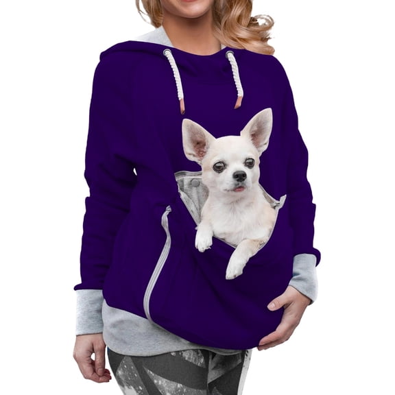 Yokua Pet Pouch Hoodie Small Pet Carrier - Dog Cat Pouch Hoodie Sweatshirt Kangaroo Pocket Holder