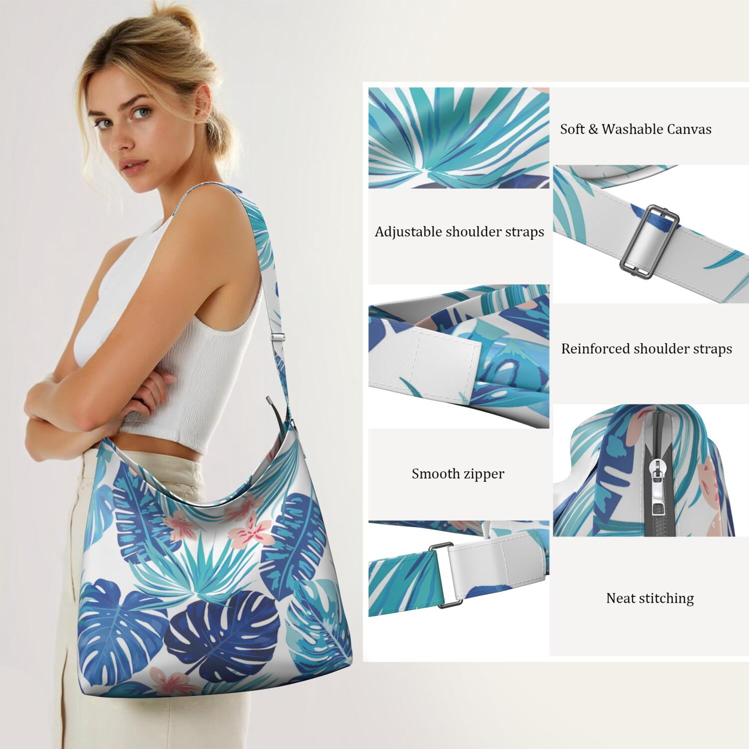Vibrant Retro Hawaiian Floral Handbag - Stylish & Sleek Crossbody Bag with Spacious Interior for Daily Essentials